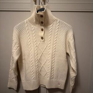 Cozy Cable Knit Cream Turtleneck Sweater